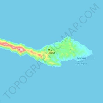 Carte topographique Misima Island, altitude, relief