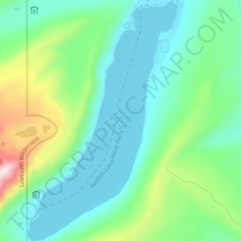 Carte topographique Redfish Lake, altitude, relief