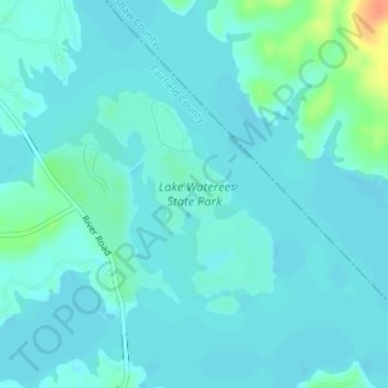 Carte topographique Lake Wateree State Park, altitude, relief