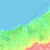 Carte topographique Pantai Padang Padang, altitude, relief
