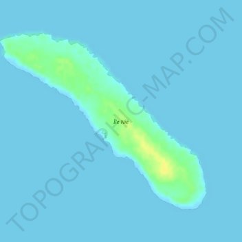 Carte topographique Île Nië, altitude, relief