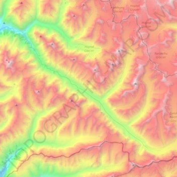 Carte topographique Bhul, altitude, relief