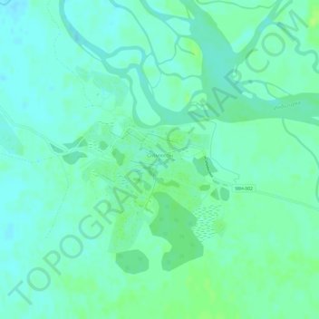 Carte topographique Oïmiakon, altitude, relief