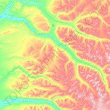Carte topographique Sheep River, altitude, relief
