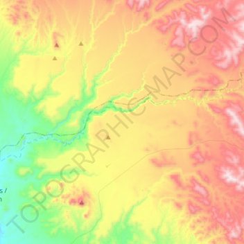 Carte topographique San Carlos River, altitude, relief