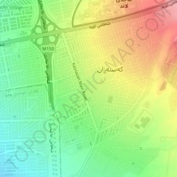 Carte topographique Kasnazan Park, altitude, relief