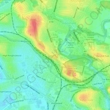 Carte topographique Cairnhill Woods, altitude, relief