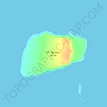 Carte topographique Isla Seymour Norte, altitude, relief