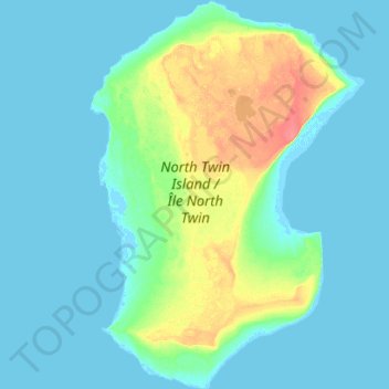 Carte topographique North Twin Island, altitude, relief