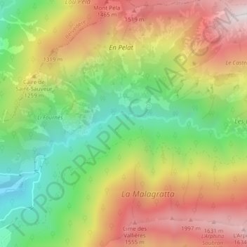 Carte topographique Vallon de Planquette, altitude, relief