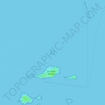 Carte topographique Île de Brunec, altitude, relief
