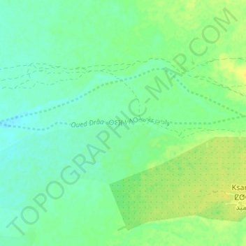 Carte topographique Oued Drâa ⴰⵙⵉⴼ ⵏ ⴷⵔⵄⴰ واد درعة, altitude, relief