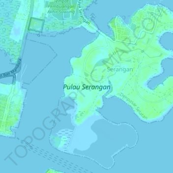 Carte topographique Serangan Island, altitude, relief