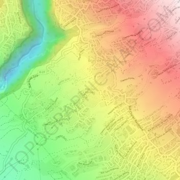 Carte topographique Parc Des Palmiers, altitude, relief