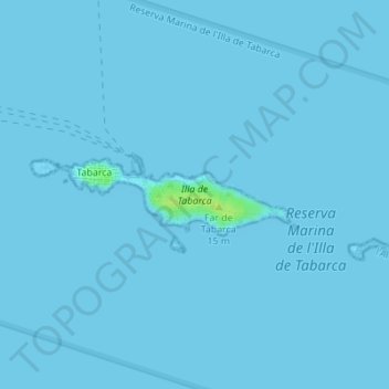 Carte topographique Isla de Tabarca, altitude, relief