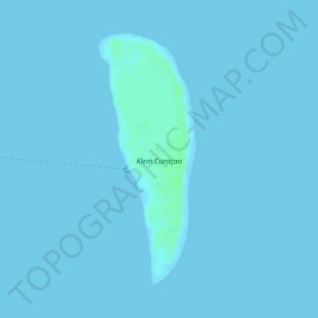 Carte topographique Klein Curaçao, altitude, relief