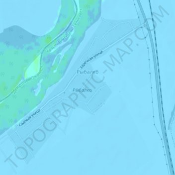 Carte topographique Rybalko, altitude, relief