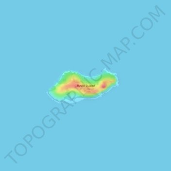 Carte topographique Medio Island, altitude, relief