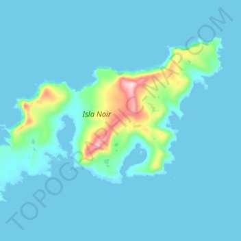 Carte topographique Isla Noir, altitude, relief