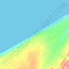 Carte topographique Plage Blanche, altitude, relief