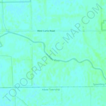 Carte topographique Flint River, altitude, relief