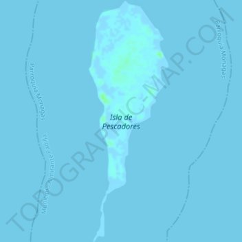 Carte topographique Isla de Pescadores, altitude, relief