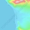 Carte topographique Mākua Beach, altitude, relief