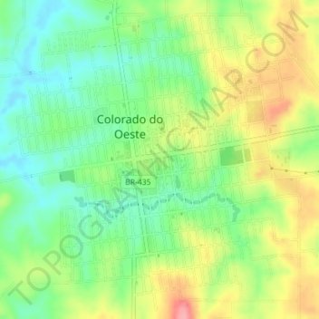 Carte topographique Colorado do Oeste, altitude, relief
