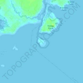 Carte topographique Timber Island, altitude, relief