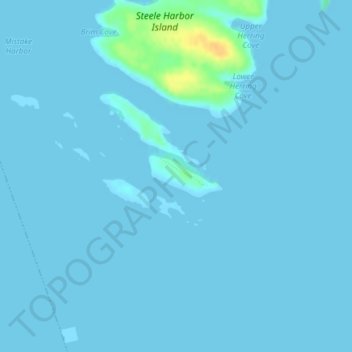Carte topographique Mistake Island, altitude, relief
