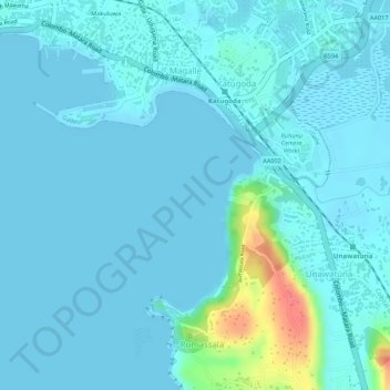 Carte topographique Dewata Surf Spot, altitude, relief