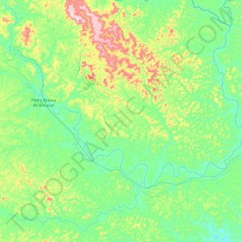 Carte topographique Rio Amapari, altitude, relief