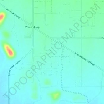 Carte topographique Wintersburg, altitude, relief