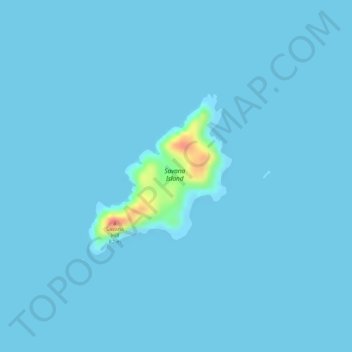 Carte topographique Savana Island, altitude, relief