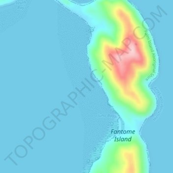 Carte topographique Fantome Island Reef, altitude, relief