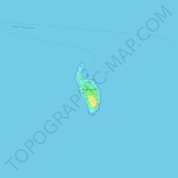 Carte topographique Île de Gorée, altitude, relief
