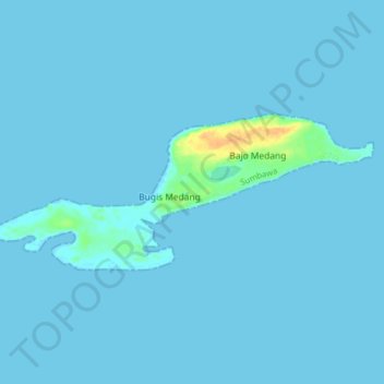 Carte topographique Pulau Medang, altitude, relief