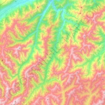 Carte topographique Leatham River, altitude, relief