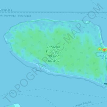 Carte topographique Estação Ecológica da Ilha do Mel, altitude, relief