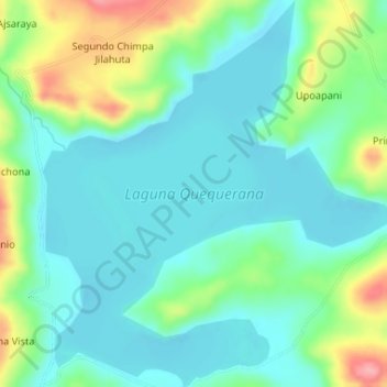 Carte topographique Laguna Quequerana, altitude, relief
