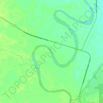 Carte topographique Rio Zulia, altitude, relief
