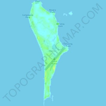 Carte topographique Balesin Island, altitude, relief