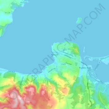 Carte Topographique Ancud Altitude Relief