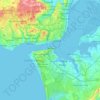 Carte topographique Almada, carte du relief, carte des altitudes
