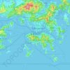 Carte topographique Hongkong, carte du relief, carte des altitudes