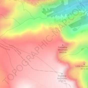 Rocky Mountain National Park Elevation Map Carte Topographique Rocky Mountain National Park, Altitude, Relief