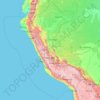 Carte topographique Pérou, carte du relief, carte des altitudes