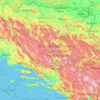 Maybe you would like to learn more about one of these? Bosnie Herzégovine Carte . Carte Topographique Bosnie Et Herzegovine Altitude Relief