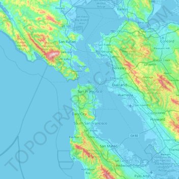 Carte Topographique San Francisco Altitude Relief