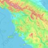 Carte topographique Toscane, altitude, relief